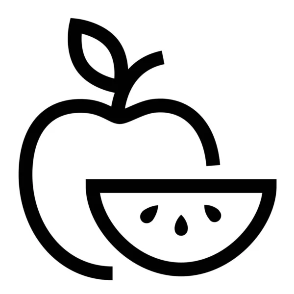 Manzana Alimento Fruta Icono — Vector de stock