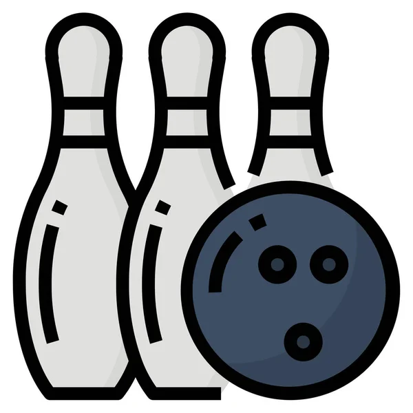 Bowling Gefüllte Umrisse Freizeit Hobbys Symbol Gefüllte Umrisse Stil — Stockvektor