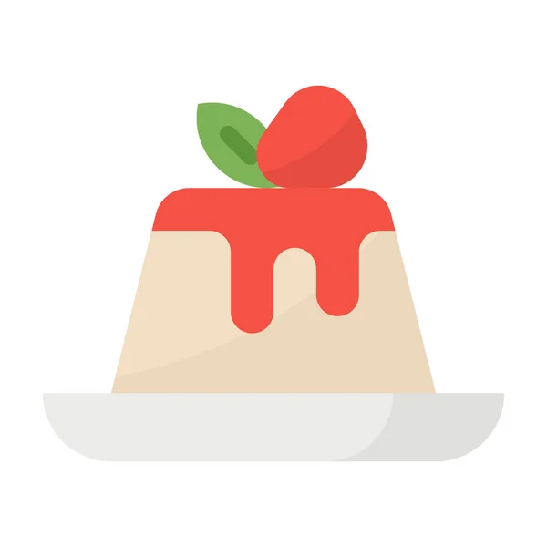 Dessert Pannacotta Pudding Icon Food Drinks Category — Stock Vector