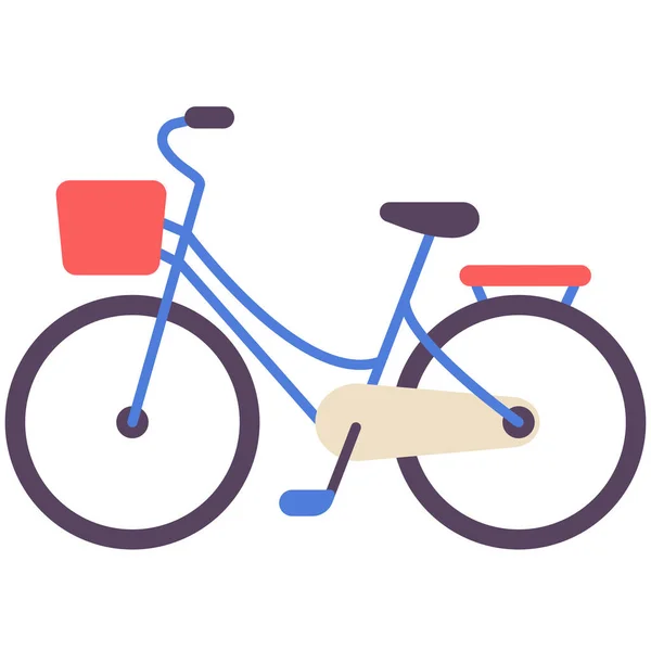 Bicicleta Bicicleta Icono Transporte Estilo Plano — Vector de stock