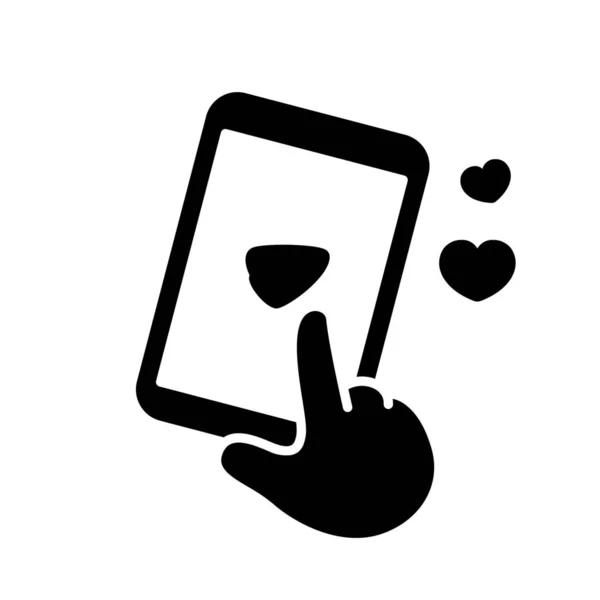 Mano Corazón Amor Icono Estilo Sólido — Vector de stock