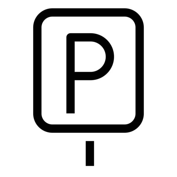 Parkeerplaats Parkeerplaats Pictogram Outline Stijl — Stockvector