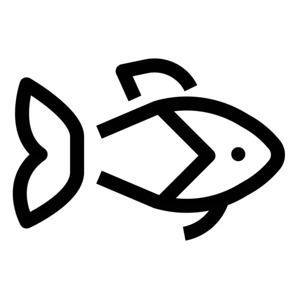 Pescado Océano Icono Del Mar Estilo Esquema — Archivo Imágenes Vectoriales