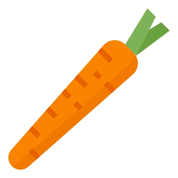 Zanahorias Saludable Icono Nutritivo Estilo Plano — Vector de stock