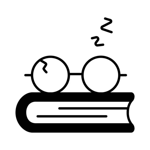 Book Glasses Rest Icon Solid Style — Stock Vector