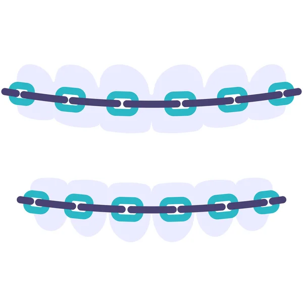 Schoonheid Beugels Tandheelkundige Pictogram Platte Stijl — Stockvector