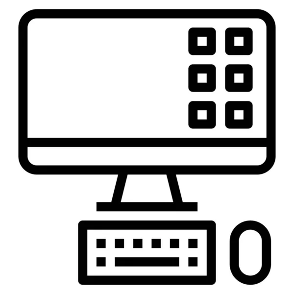 電子機器 家電部門のコンピュータ デスクトップ モニター アイコン — ストックベクタ