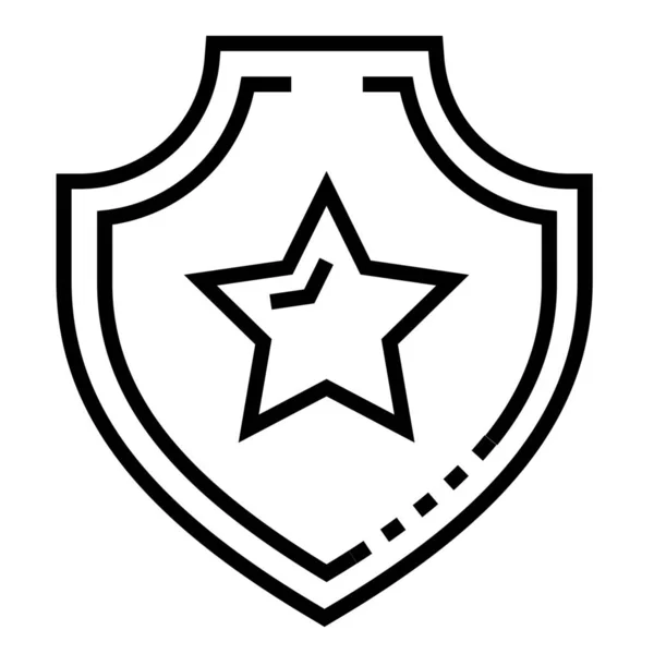 Autoritní Právo Policejní Odznak Ikona Stylu Osnovy — Stockový vektor