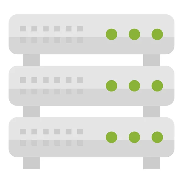 Hosting Mainframe Rack Ikona Stylu Flat — Wektor stockowy