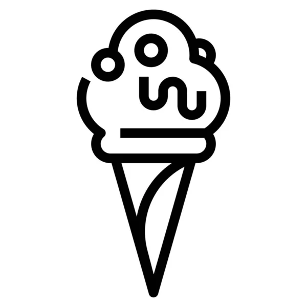 Icône Gelato Crème Congelée Dans Style Outline — Image vectorielle