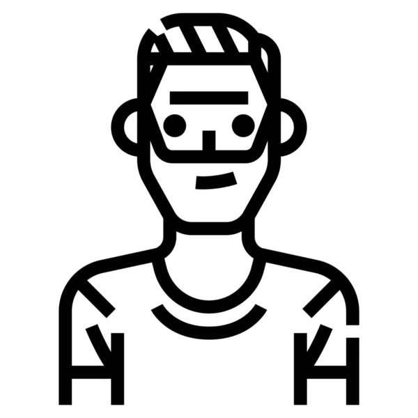 Ícone Hipster Barba Avatar Categoria Avatares —  Vetores de Stock