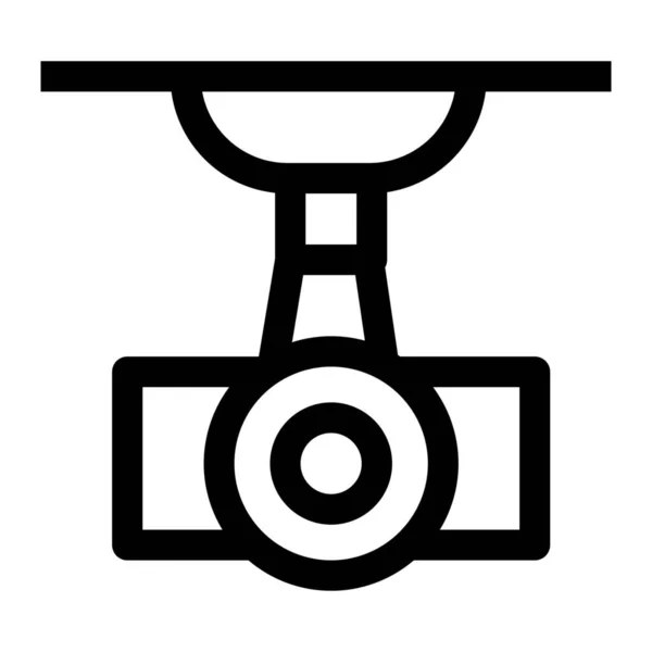 Audio Kamera System Symbol Outline Stil — Stockvektor