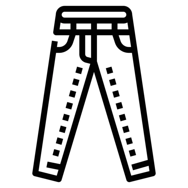 Tissu Jeans Pantalon Icône Dans Style Outline — Image vectorielle
