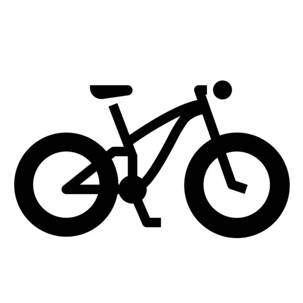 Vélo Vélo Icône Montagne Dans Style Solide — Image vectorielle