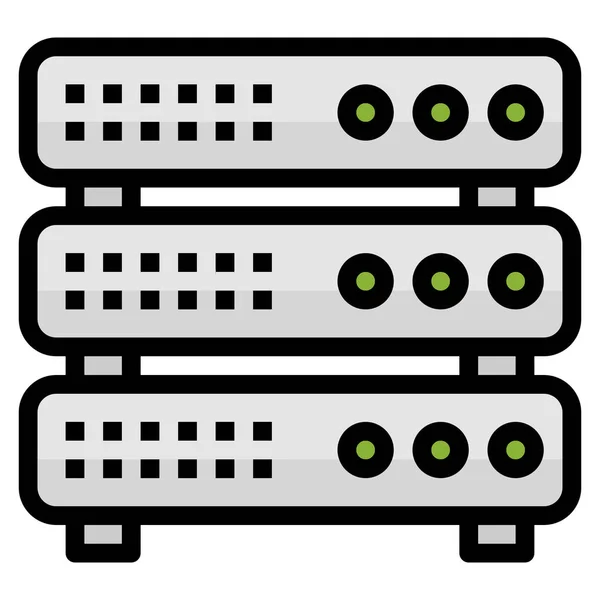 Hosting Mainframe Rack Icon Filled Outline Style — Stockový vektor
