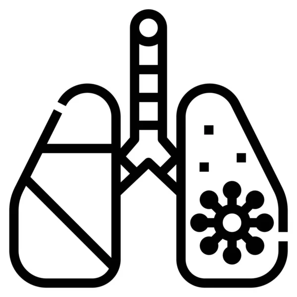Covide Dans Les Poumons Icône Dans Hôpitaux Catégorie Soins Santé — Image vectorielle
