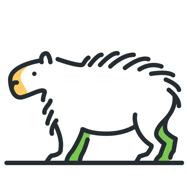 Икона Млекопитающего Капибары Животных Категории Животные — стоковый вектор