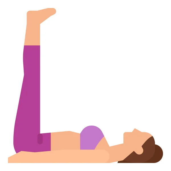Gambe Karani Posa Icona Fitness Yoga Dieta Categoria — Vettoriale Stock