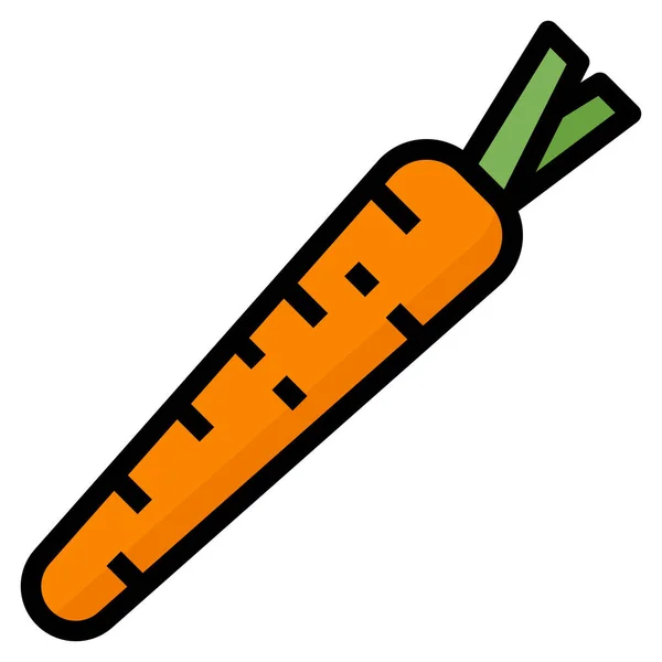 Zanahorias Saludable Icono Nutritivo Estilo Contorno Lleno — Vector de stock