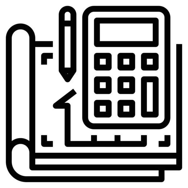 Arquitectura Cálculos Calculados Icono Estilo Esquema — Vector de stock