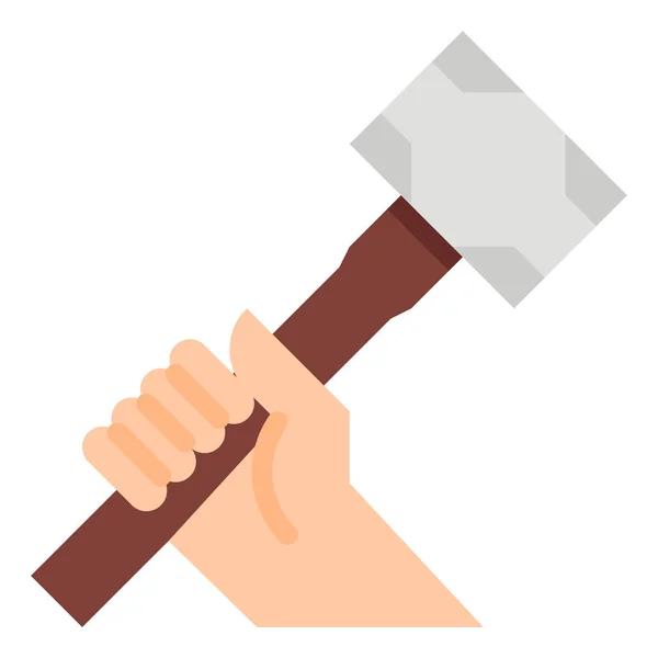 Build Construction Hammer Icon Flat Style — Stock Vector