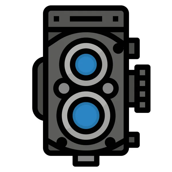 Camera Format Medium Icon Filled Outline Style — Stock Vector