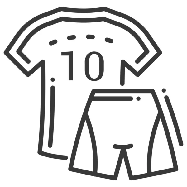 Kit Nummer Shorts Icoon Outline Stijl — Stockvector