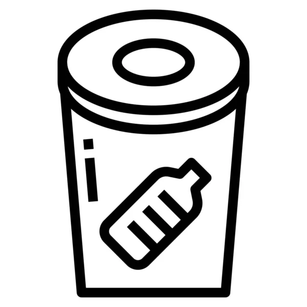 Bin Plastic Recycle Icon — Stock Vector