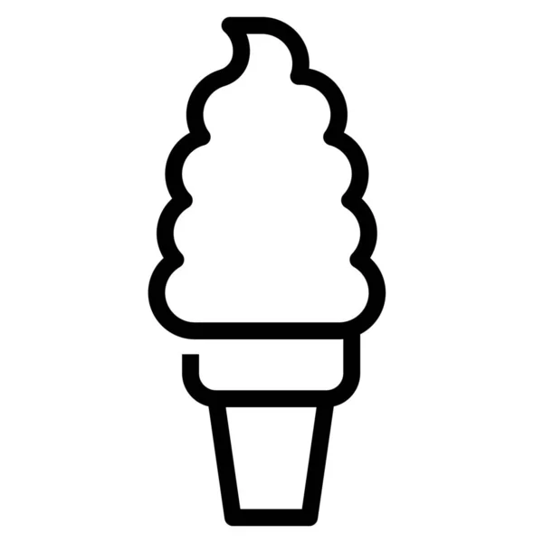 Cream Ice Serve Icon Outline Style — Stock Vector