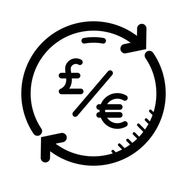 Conversión Moneda Euro Icono Estilo Esquema — Vector de stock