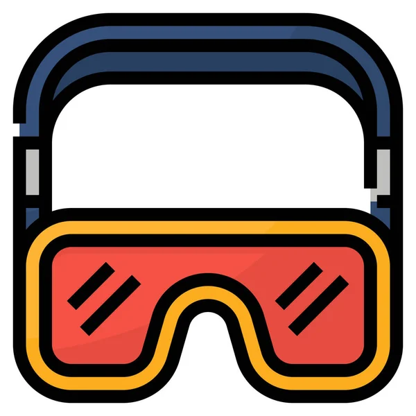 Extreme Veiligheidsbril Icoon Gevulde Omtrek Stijl — Stockvector