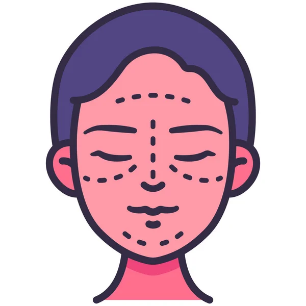 医療カテゴリの美容化粧品の顔のアイコン — ストックベクタ