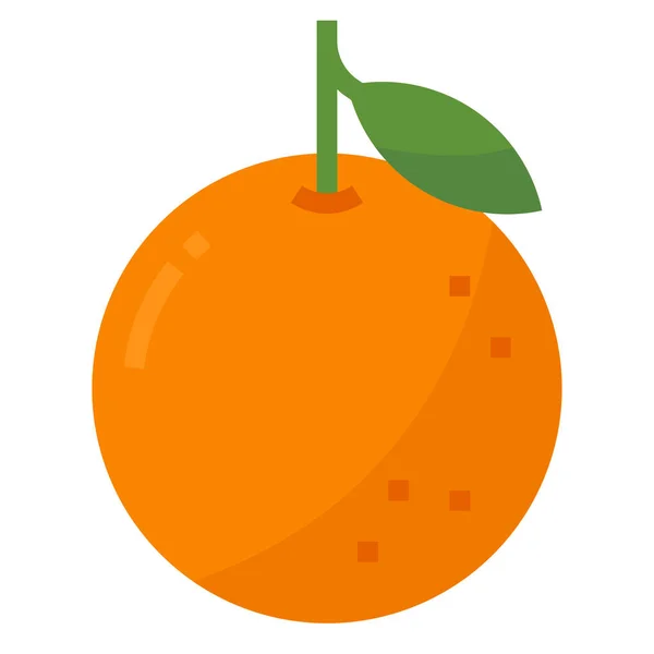 水果健康橙色图标 扁平风格 — 图库矢量图片