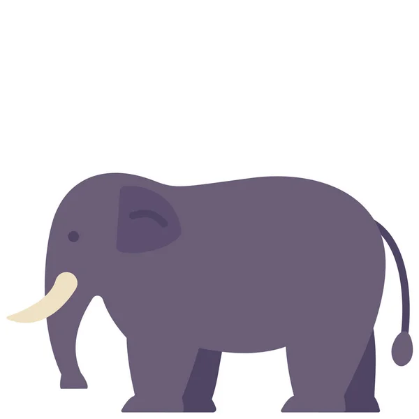 Animal Criatura Elefante Icono Estilo Plano — Vector de stock