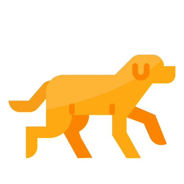 Zvířata Pes Domestikované Ikované Ikony Plochém Stylu — Stockový vektor