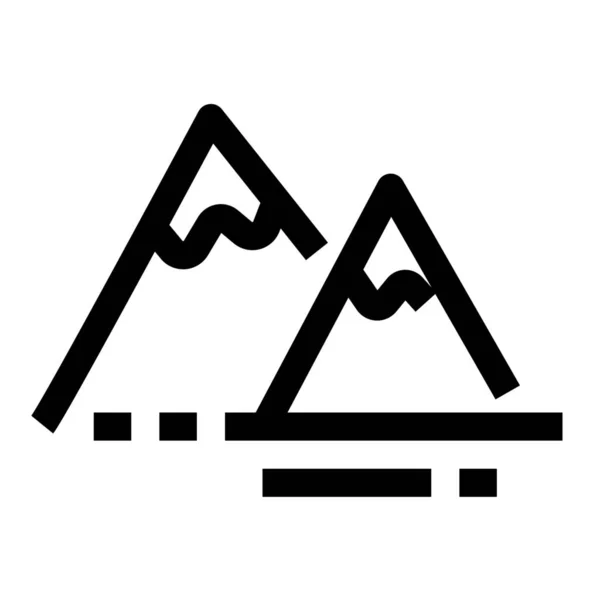 Alpinismo Ambiente Montañas Icono Estilo Esquema — Archivo Imágenes Vectoriales