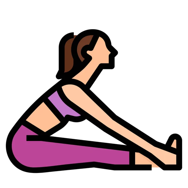 Doblar Ejercicio Hacia Adelante Icono Fitness Yoga Categoría Dieta — Archivo Imágenes Vectoriales