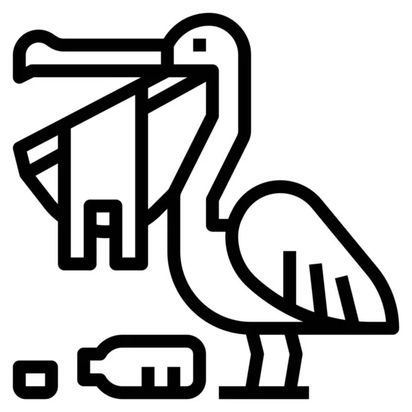 Worek Jeść Ikonę Pelikana — Wektor stockowy