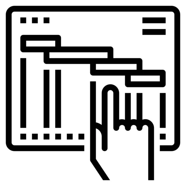 Icône Processus Planification Entreprise Dans Style Outline — Image vectorielle