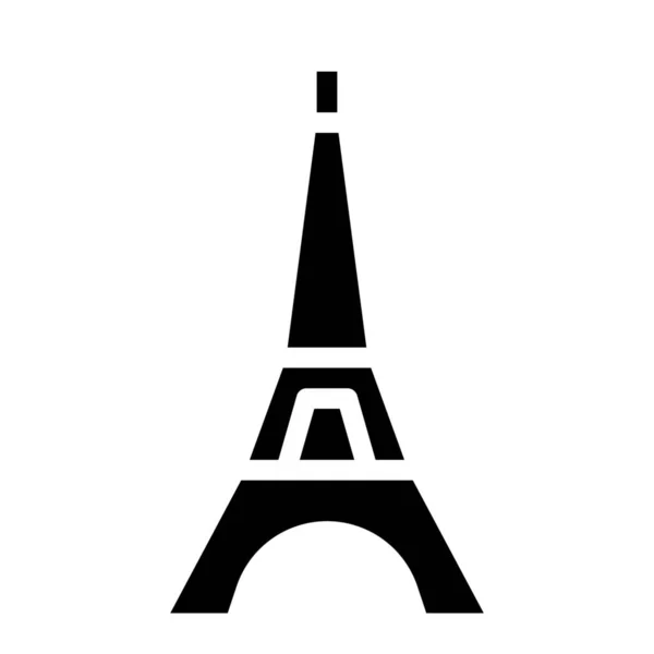 Eiffel Francja Przełomowa Ikona Stylu Solid — Wektor stockowy
