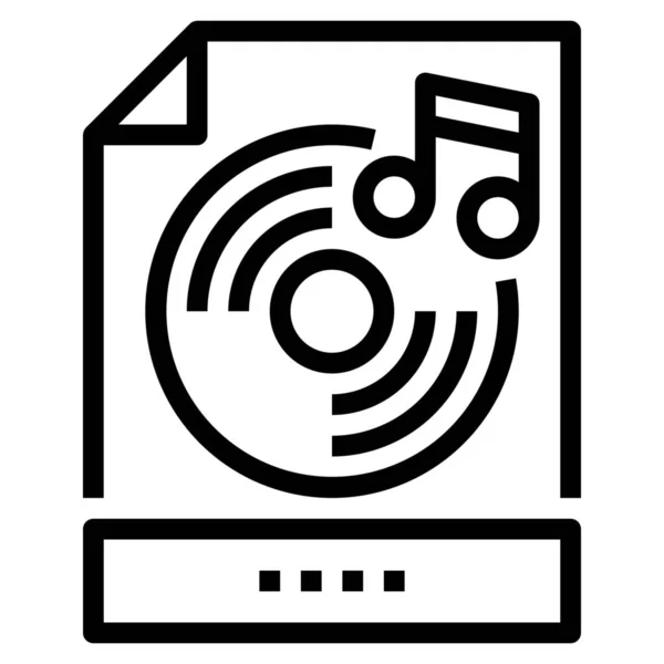 Audio Digital Mp3 Icon Outline Style — Stock Vector