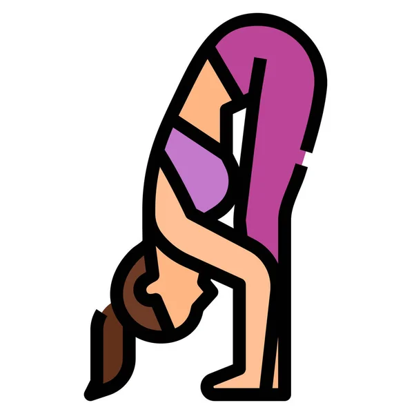 Piega Icona Dell Esercizio Avanti Nella Categoria Fitness Yoga Dieta — Vettoriale Stock