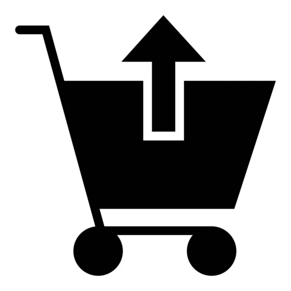 Cesta Comprar Icono Del Carrito Estilo Sólido — Vector de stock