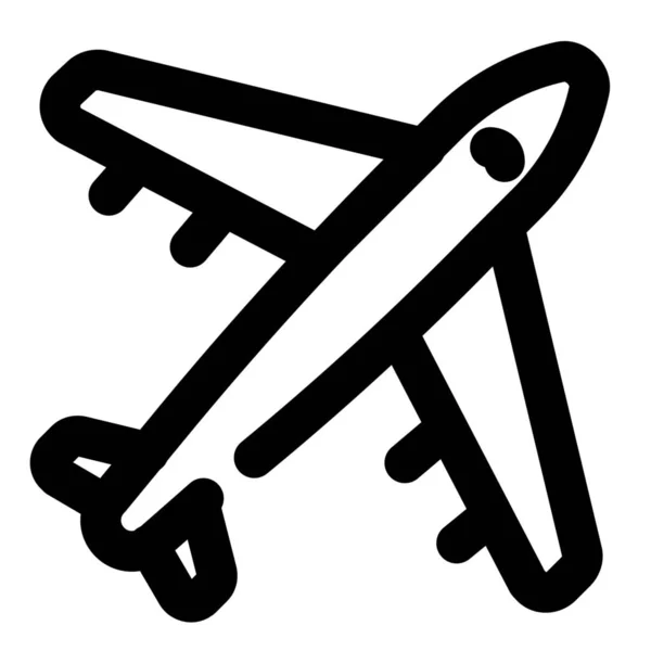 Icono Avión Viaje Vuelo Estilo Esquema — Archivo Imágenes Vectoriales