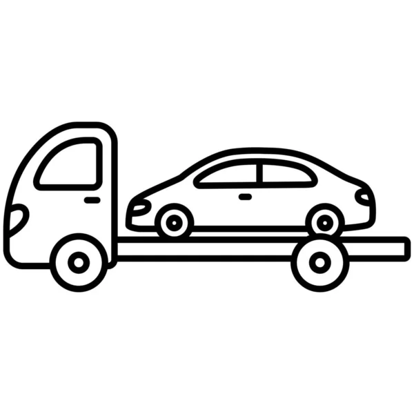 Car Lorry Trailer Icon Outline Style — Stock Vector