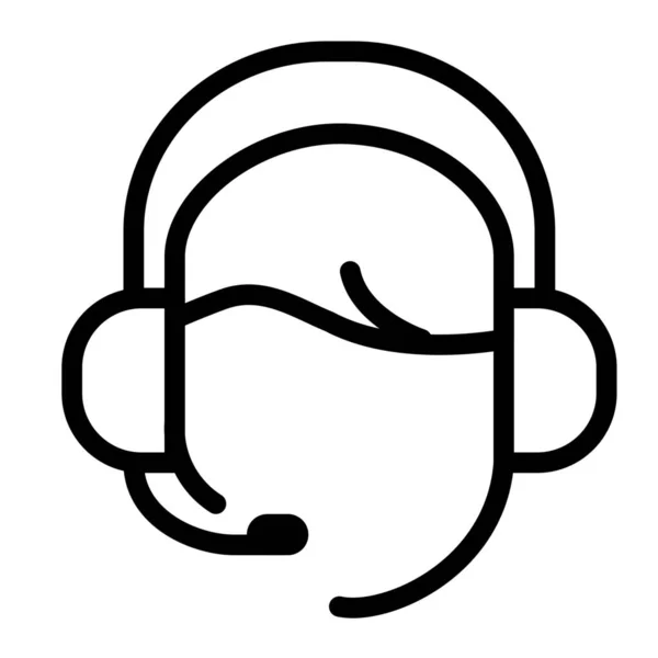 Call Center Hoofdtelefoon Headset Icoon Outline Stijl — Stockvector