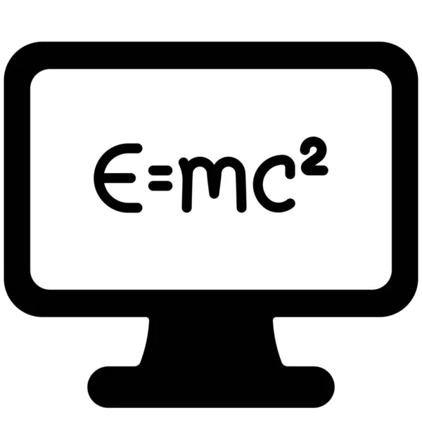 Computer Education Einstein Icon — Stock Vector