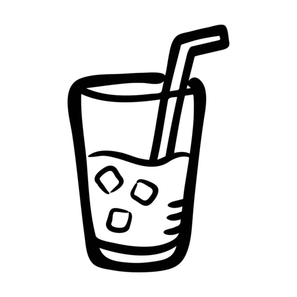 Bebida Café Frío Infusión Icono Estilo Dibujado Mano — Vector de stock