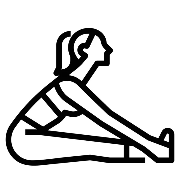 Buig Oefening Pictogram Naar Voren Fitness Yoga Dieet Categorie — Stockvector