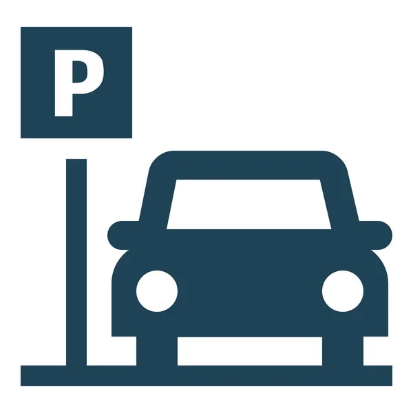 Икона Парковки Автомобилей Твердом Стиле — стоковый вектор
